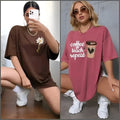 Fancy Stylish Printed Oversized Round Neck Women's T-shirts (COMBO PACK OF 2)