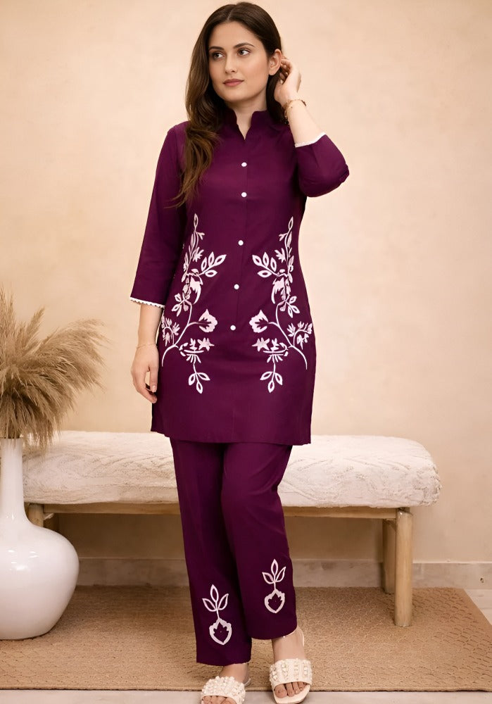 Women Printed Sleeve co-ord set