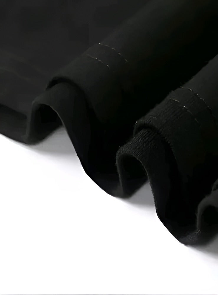 Black Oversized, Half Sleeves Printed, Loose Fit Baggy, Drop Shoulder T-shirt for Women