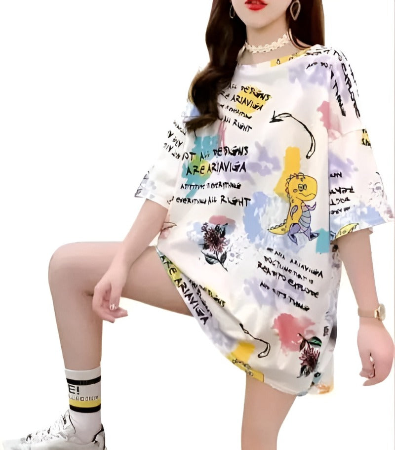 Stylish, Printed Oversized T-shirt for Women