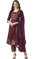 Printed Anarkali Kurti & Pant, Dupatta Set for Women