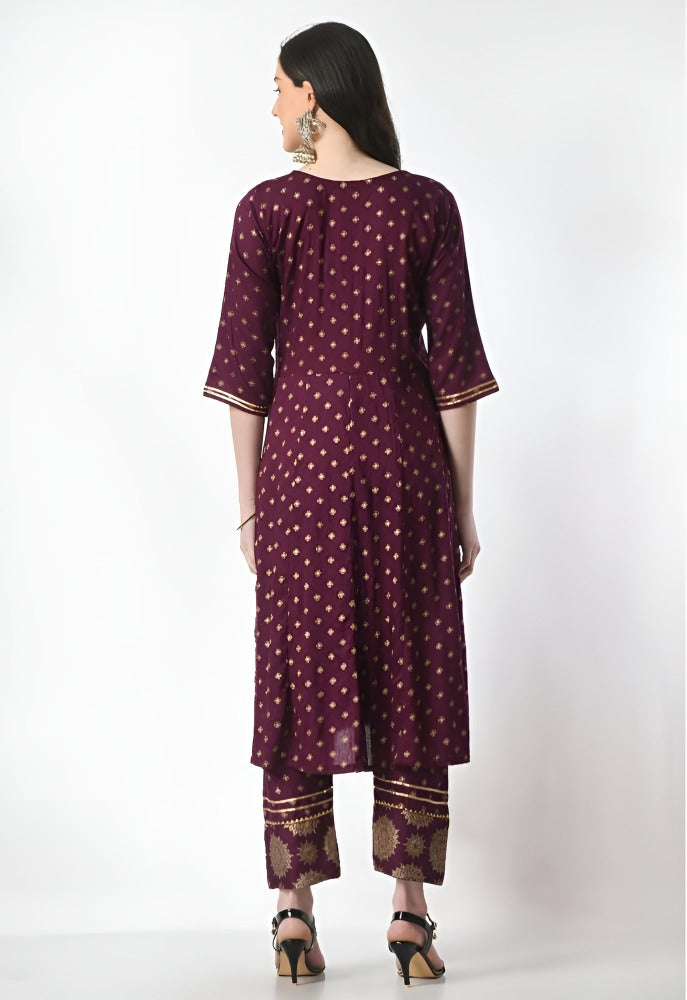 Printed Anarkali Kurti & Pant, Dupatta Set for Women