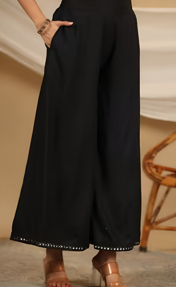 Printed A- Line Rayon Kurta And Palazzo Set