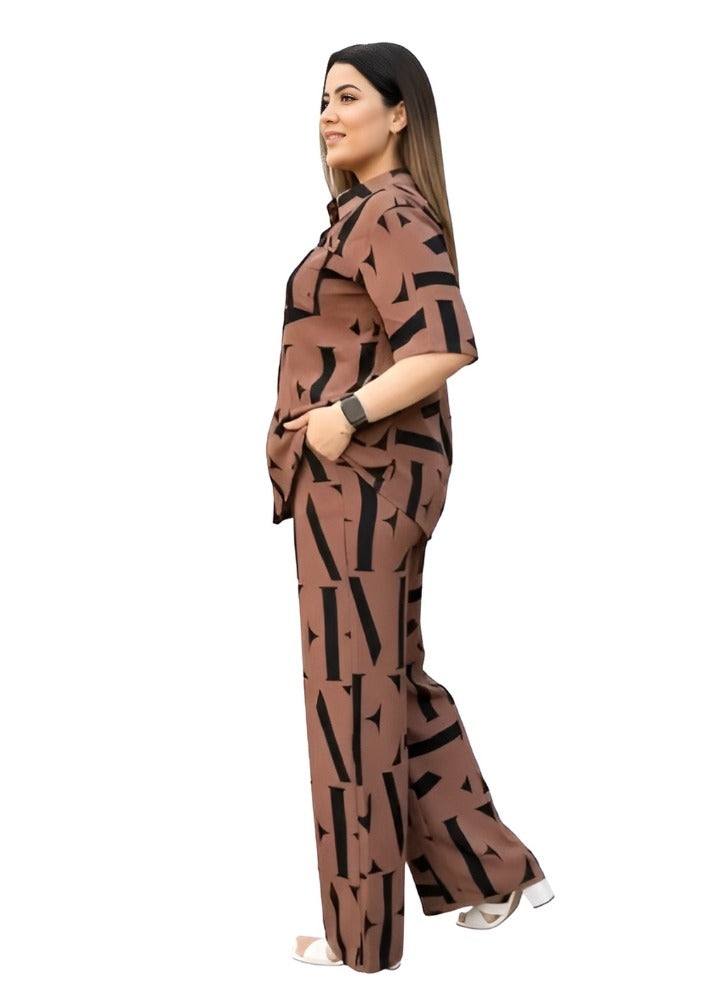 Women Printed Shirt & Trouser Co-Ords Set